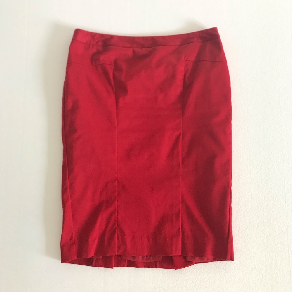 Red pencil skirt